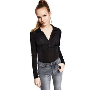 And Now This Now This Long Sleeve Polo Collar Bodysuit
